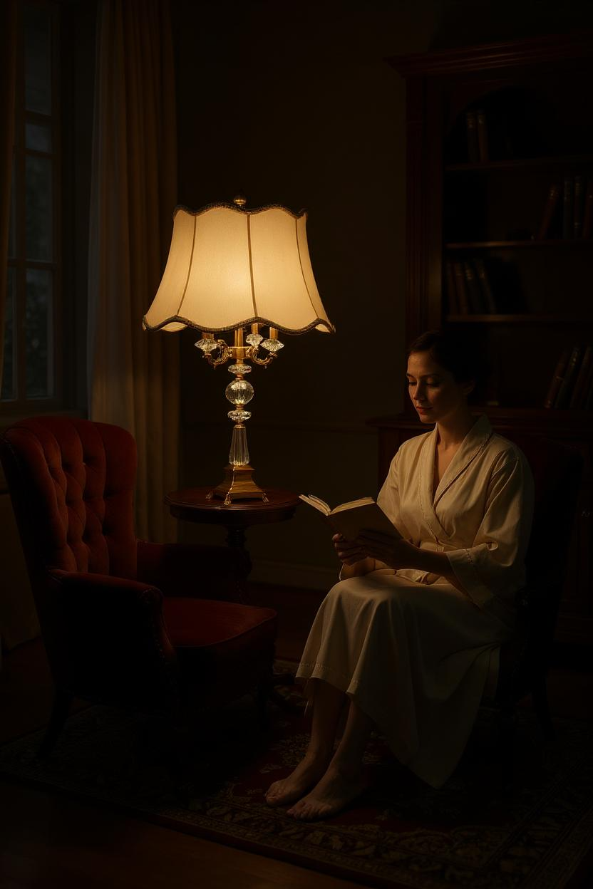 Victoria Brass & Crystal Side Table Lamp