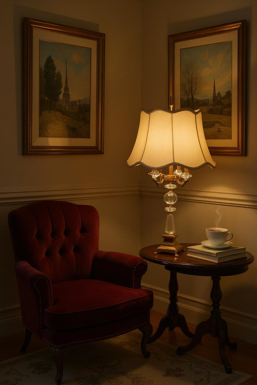 Victoria Brass & Crystal Side Table Lamp