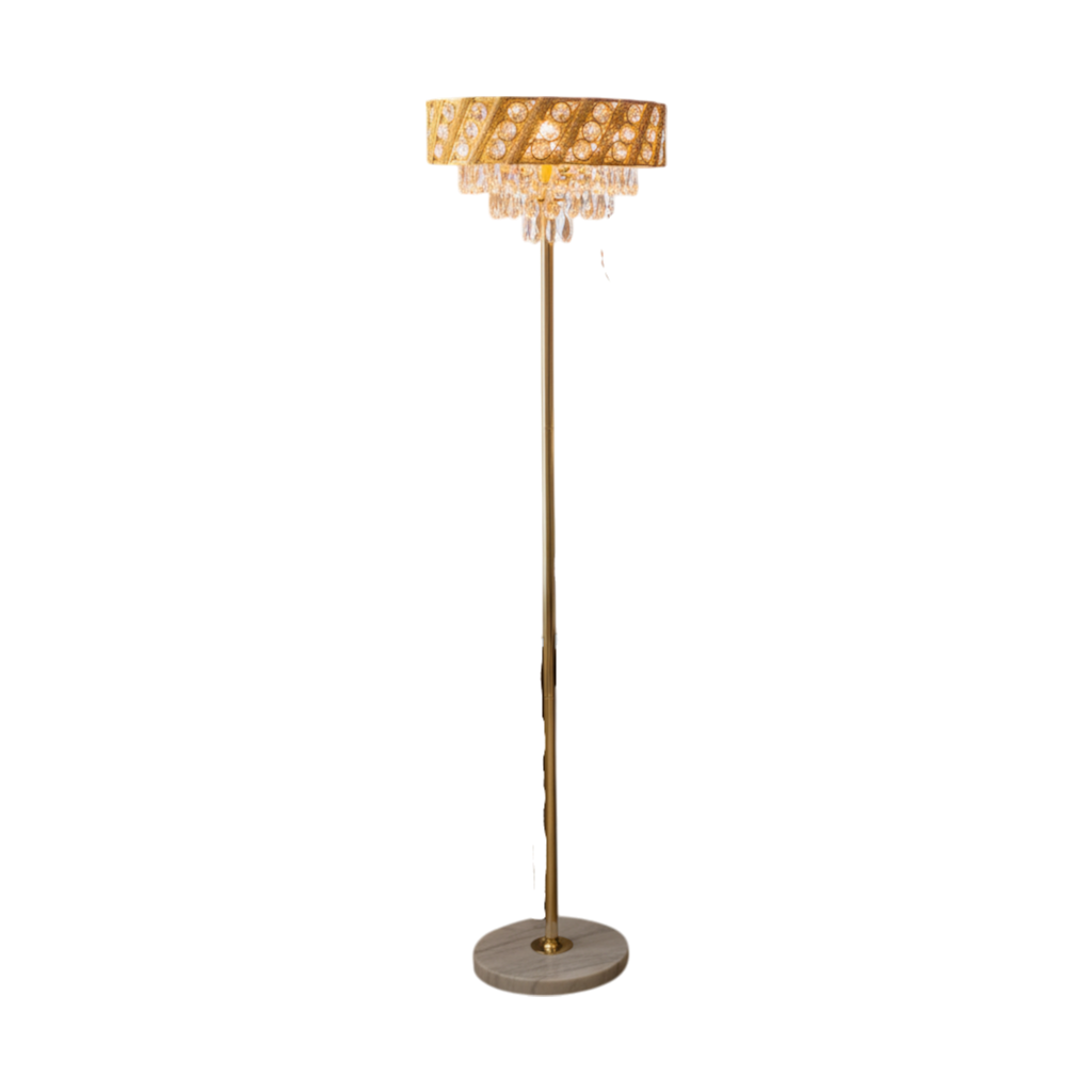 Grand Elegance Crystals Metallic Floor Lamp