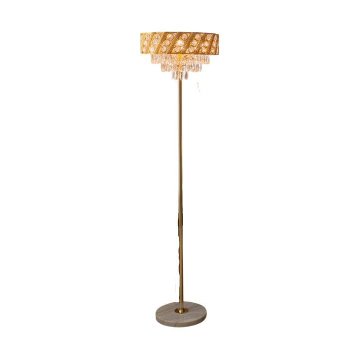Grand Elegance Crystals Metallic Floor Lamp