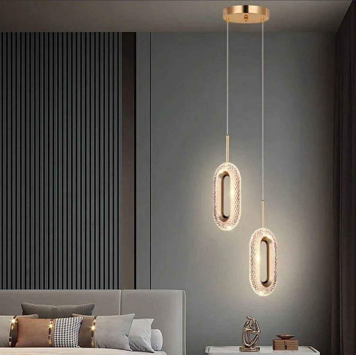 Personality Oval Bedroom Small Chandelier Ceiling Light