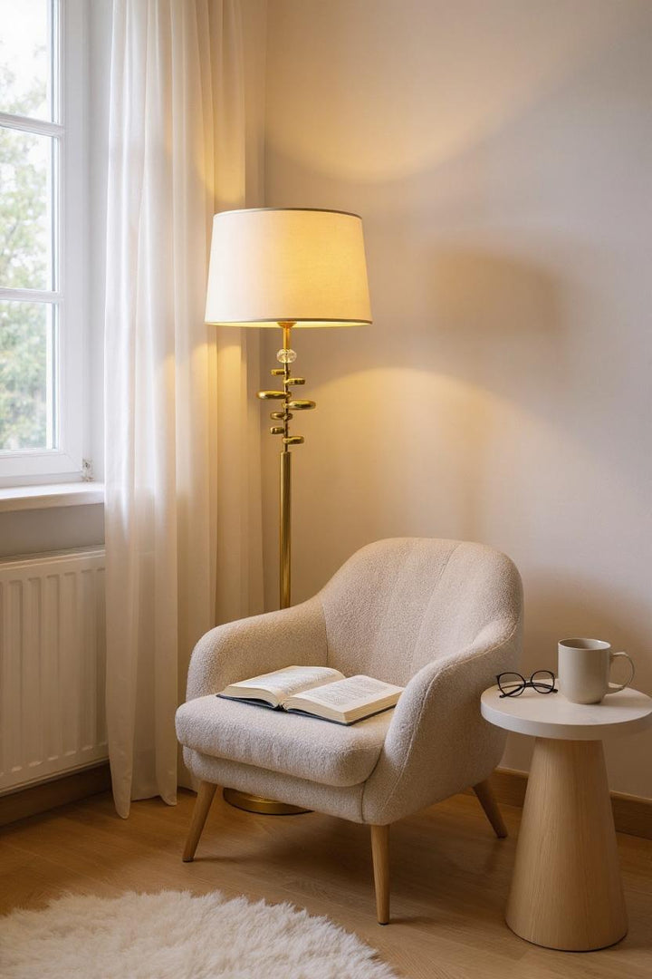 Aurelia Glow – Brass Metallic Floor Lamp