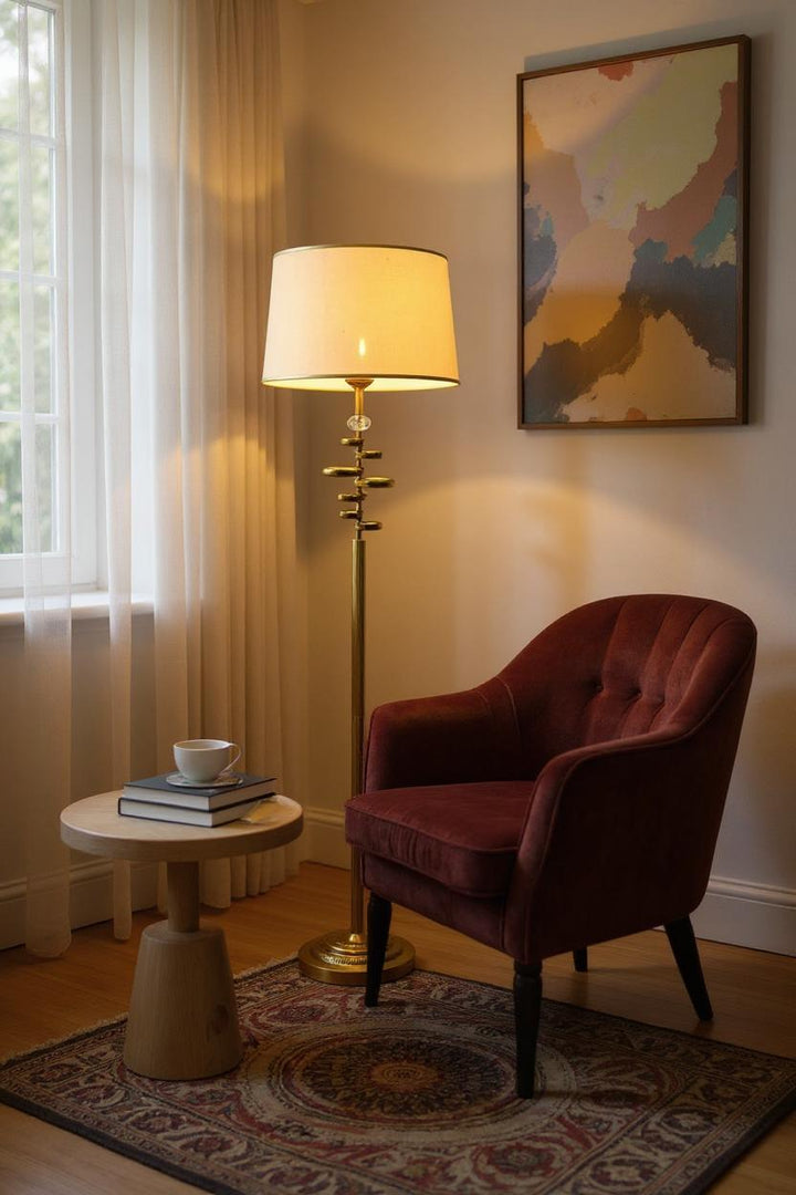 Aurelia Glow – Brass Metallic Floor Lamp