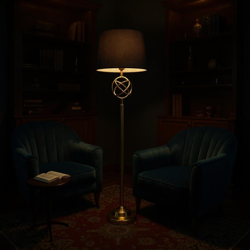 Regal Radiance – Fancy Metallic Brass Floor Lamp