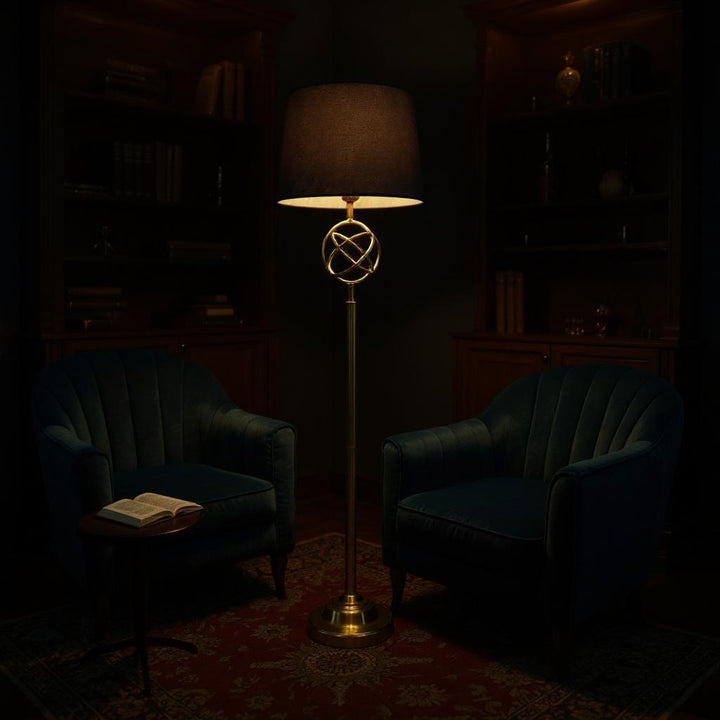 Regal Radiance – Fancy Metallic Brass Floor Lamp