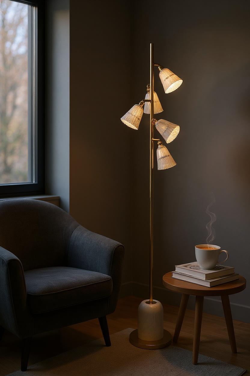 Luminous Frost – White Crystal Floor Lamp