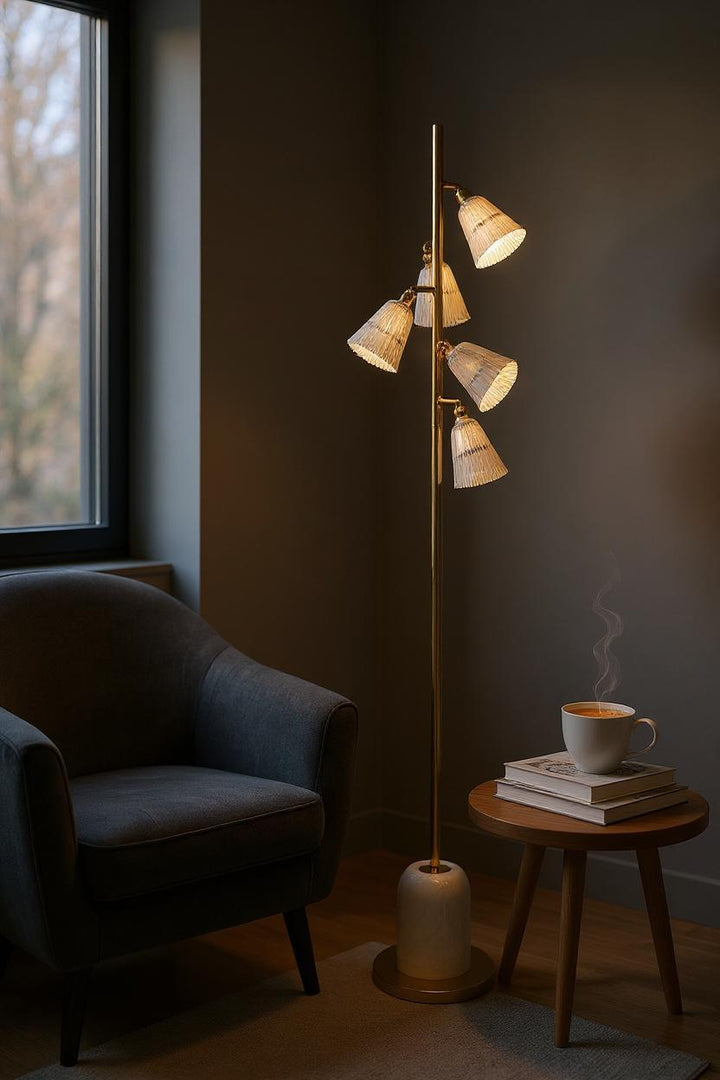 Luminous Frost – White Crystal Floor Lamp