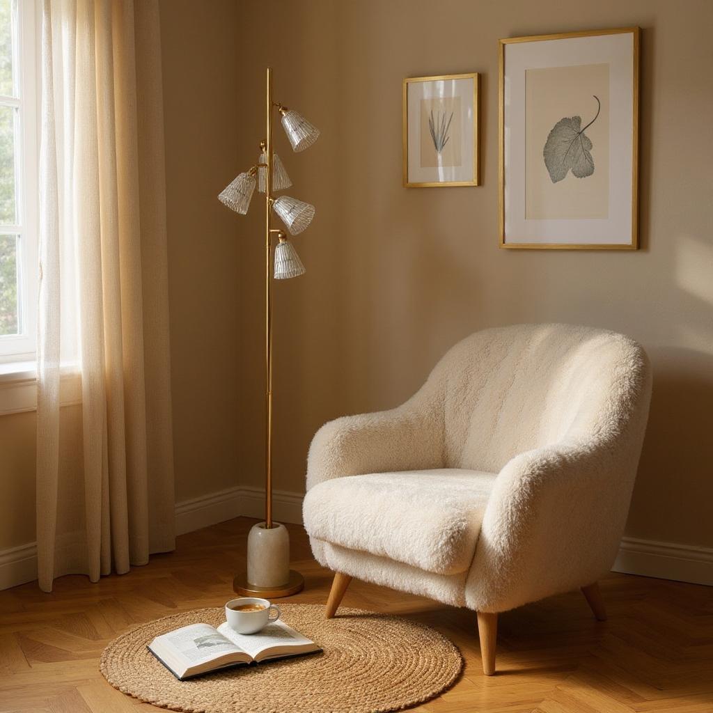 Luminous Frost – White Crystal Floor Lamp