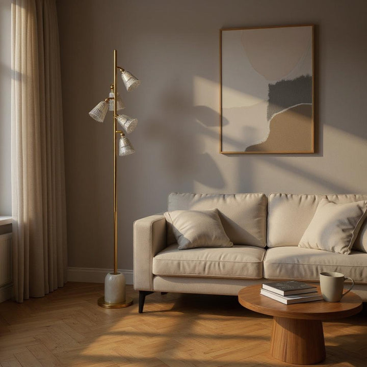 Luminous Frost – White Crystal Floor Lamp