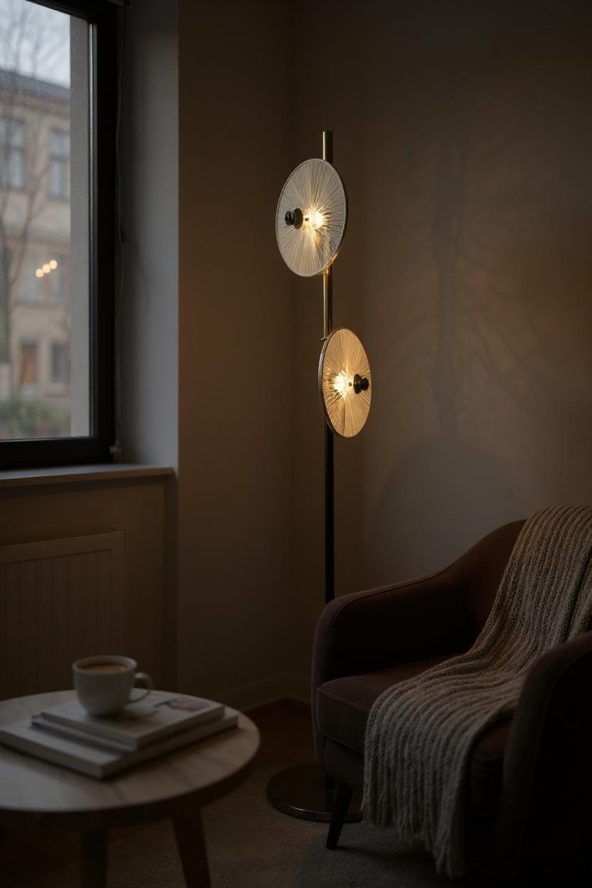 Noir Gleam – Black Crystal & Brass Floor Lamp