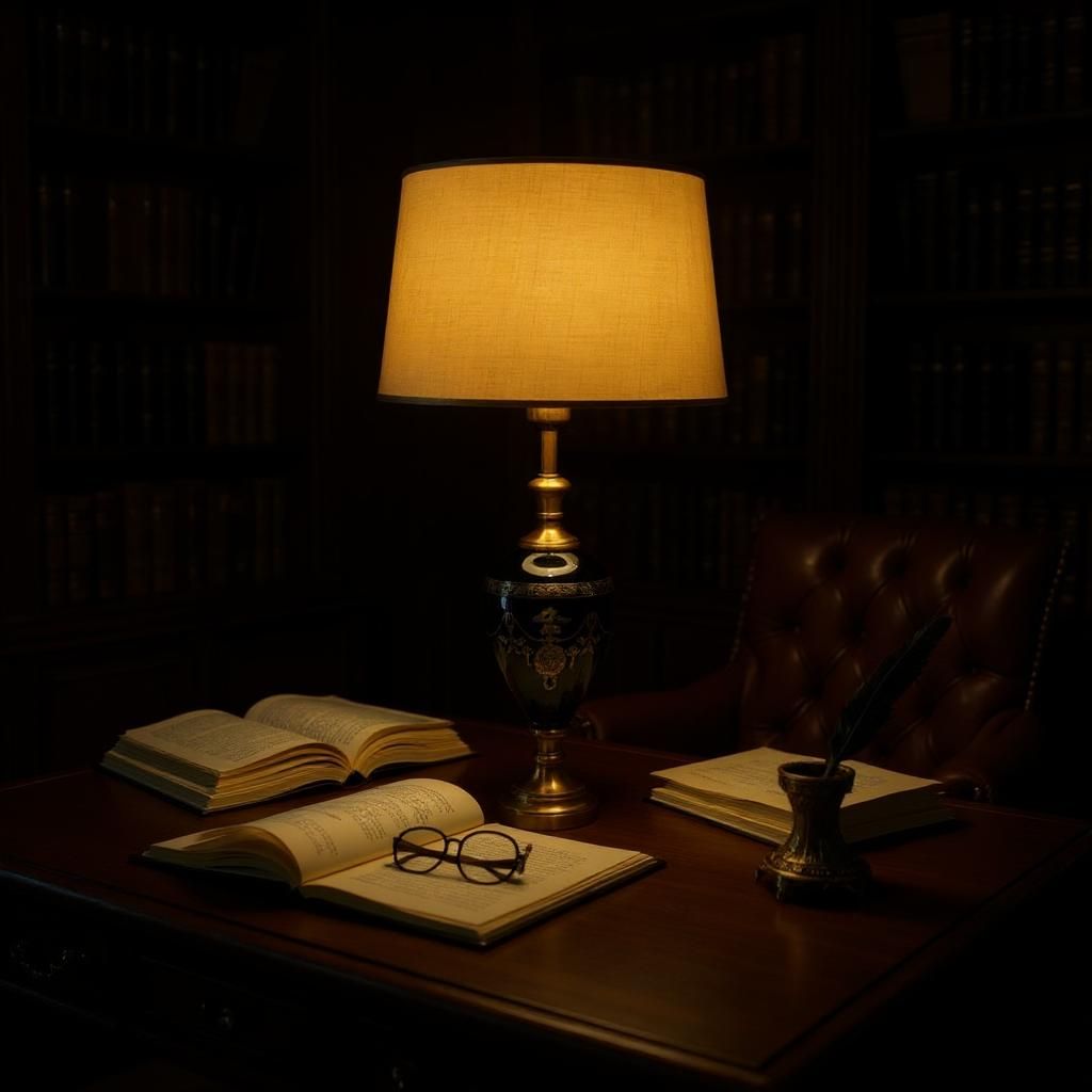 Czech Glass Vintage Table Lamp