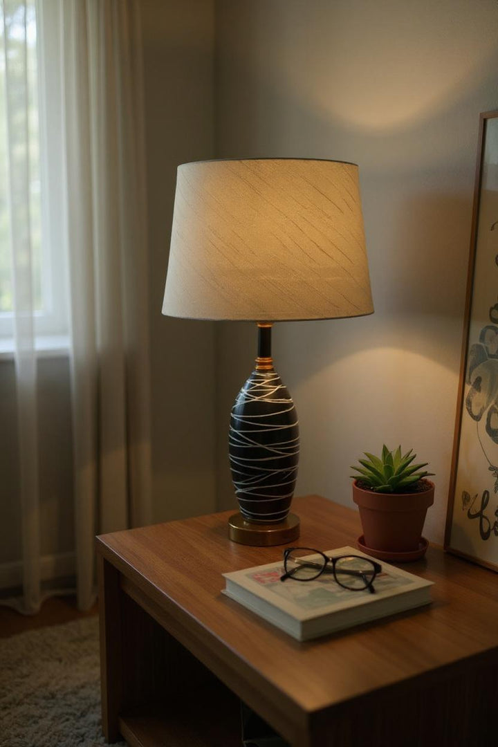 Ceramic Black  Luxe Table Lamp