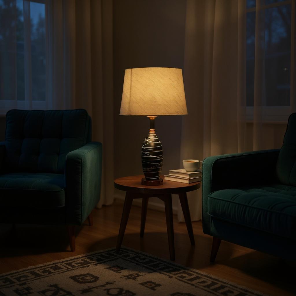 Ceramic Black  Luxe Table Lamp