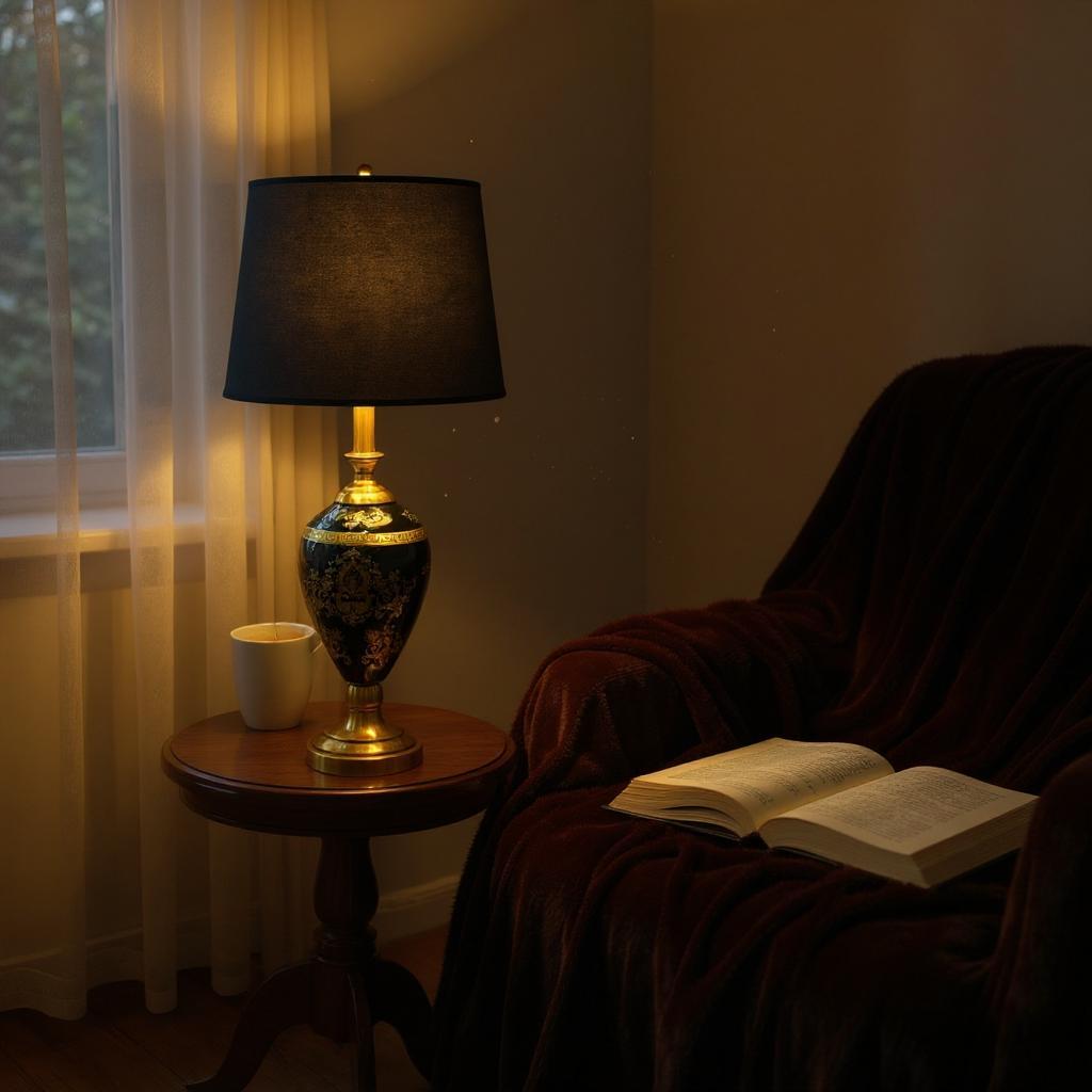 Czech Glass Vintage Table Lamp