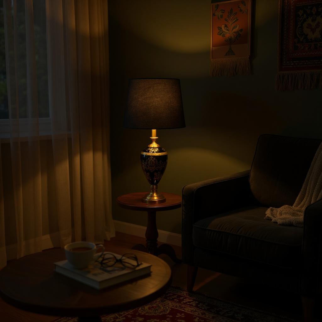 Czech Glass Vintage Table Lamp