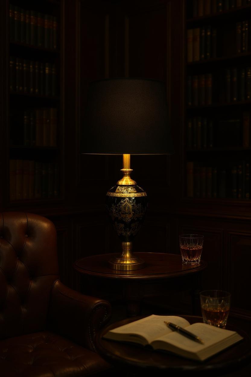 Czech Glass Vintage Table Lamp