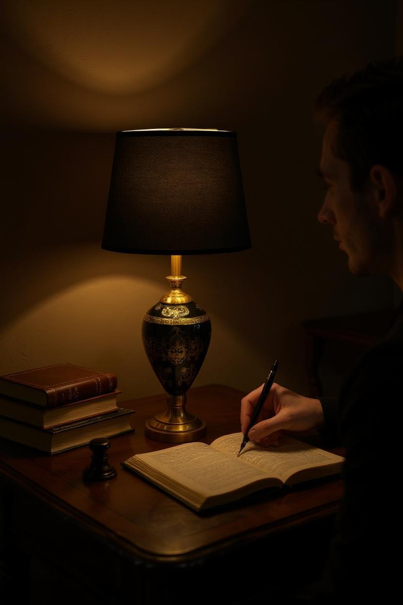 Czech Glass Vintage Table Lamp