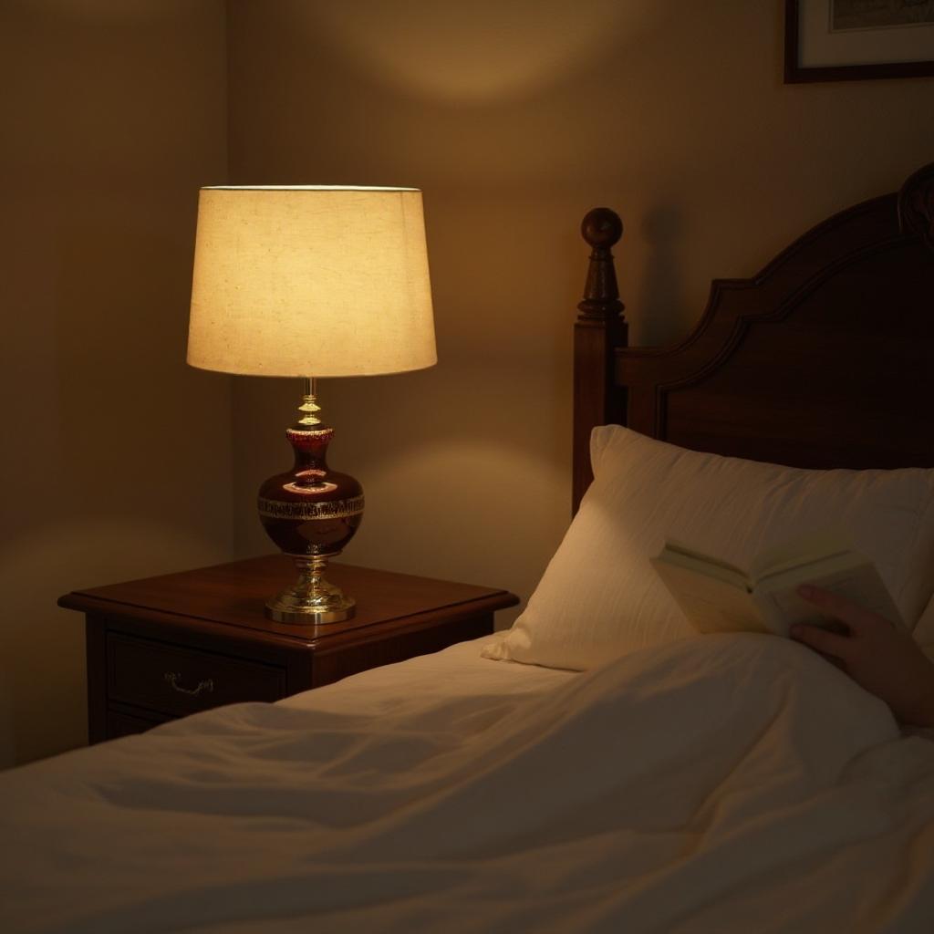 Versace-Style Maroon Side Table Lamp