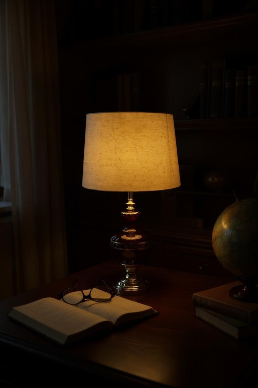 Versace-Style Maroon Side Table Lamp