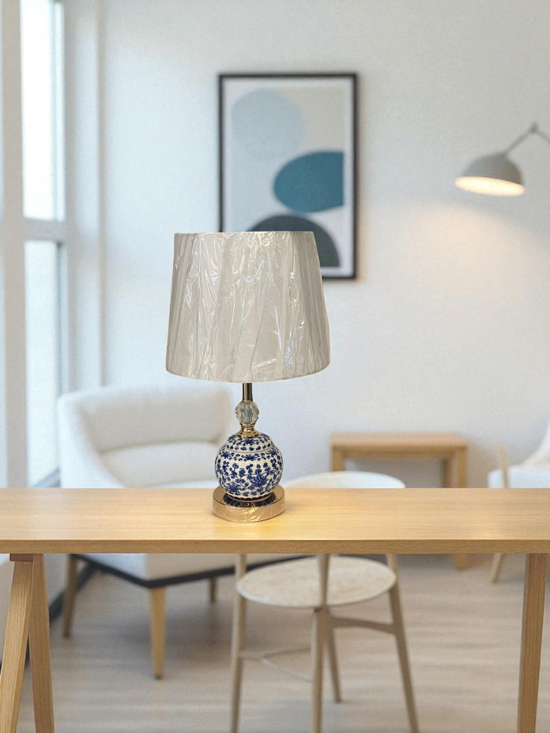 The Elric Blue Pottery Table Lamp