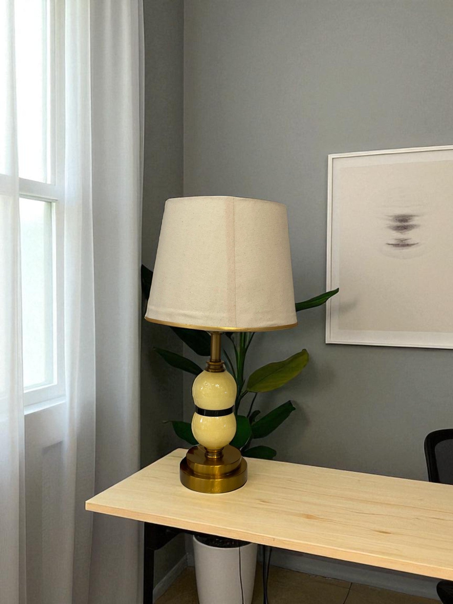 The Bellamy Sculpted Brass Art Lamp