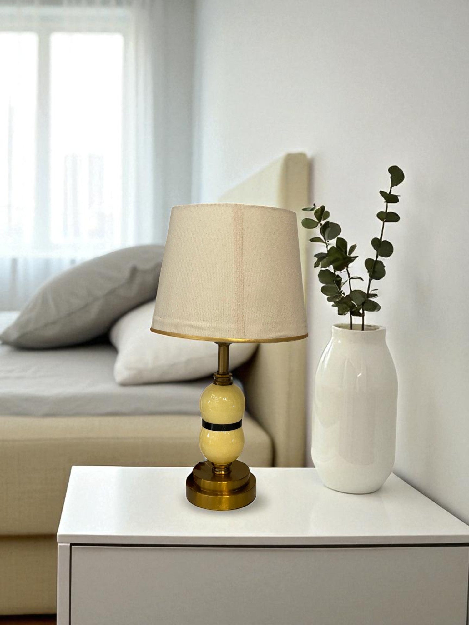 The Bellamy Sculpted Brass Art Lamp