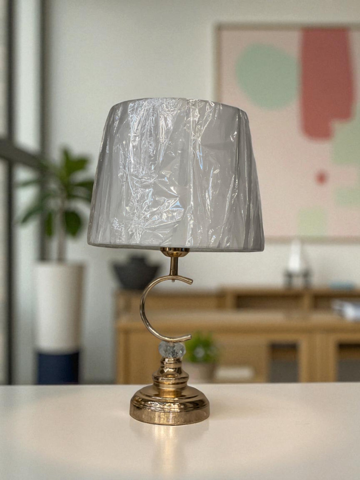 The Lucien Sculpted Brass Column Lamp