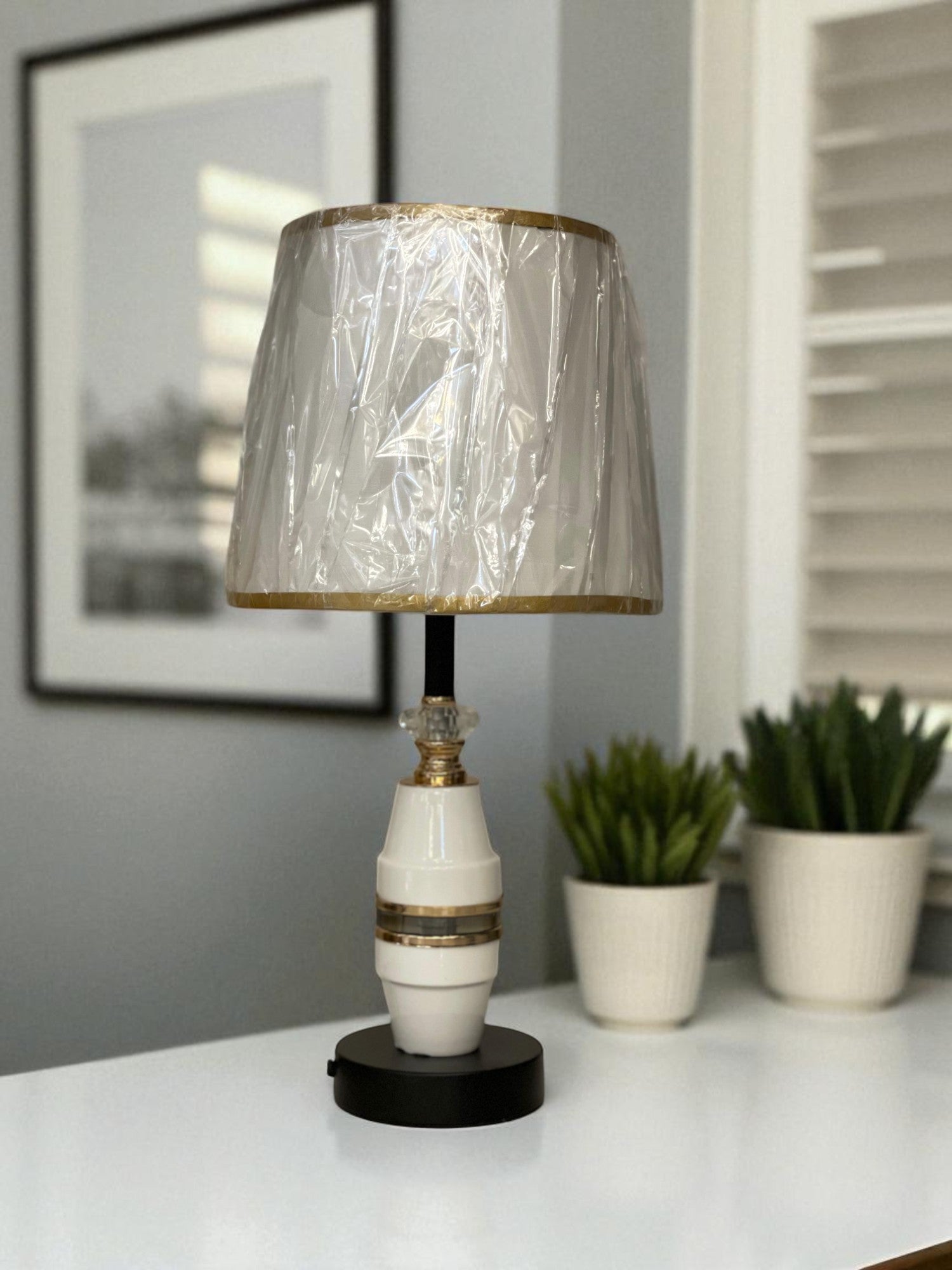 The Camden Tower Brass Table Lamp