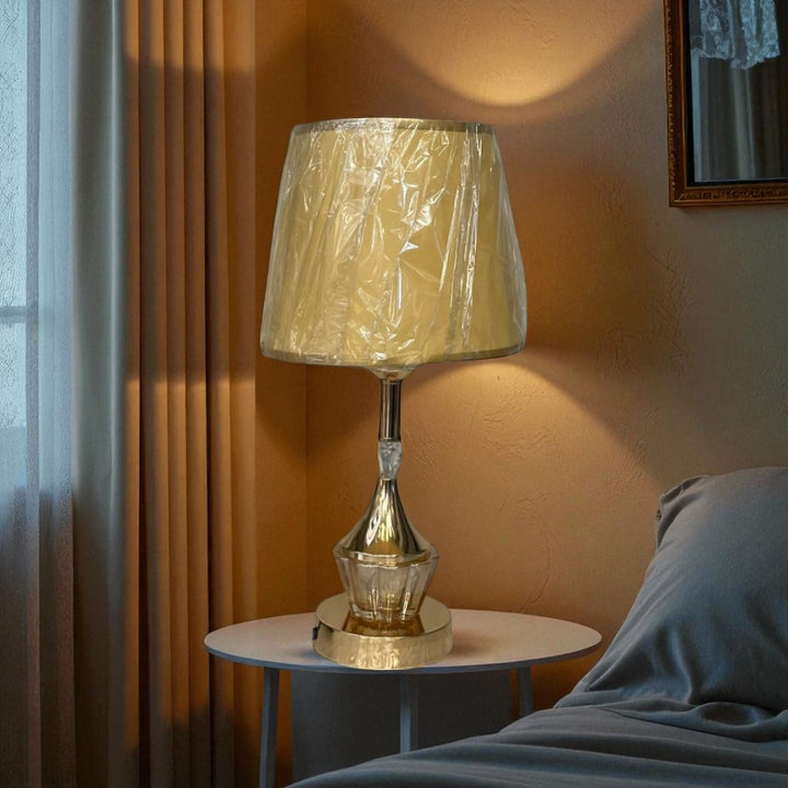 The Delphine Brass Crystal Lamp