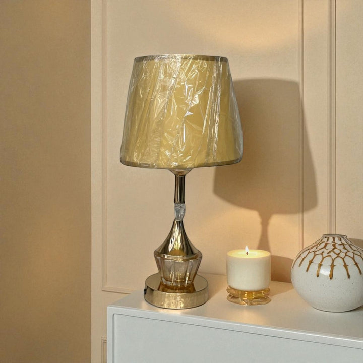 The Delphine Brass Crystal Lamp