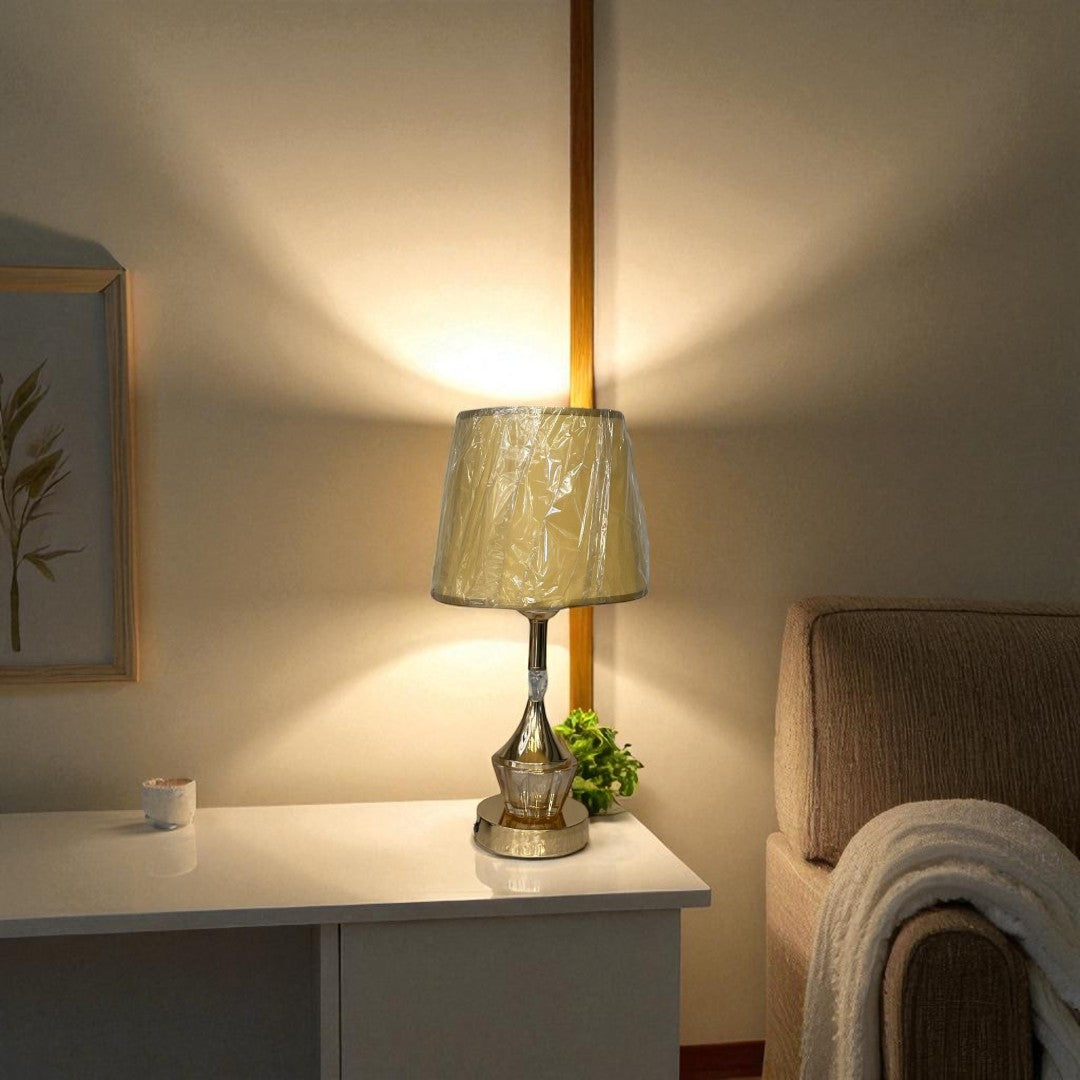 The Delphine Brass Crystal Lamp