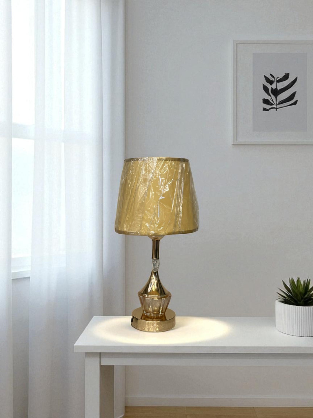 The Delphine Brass Crystal Lamp