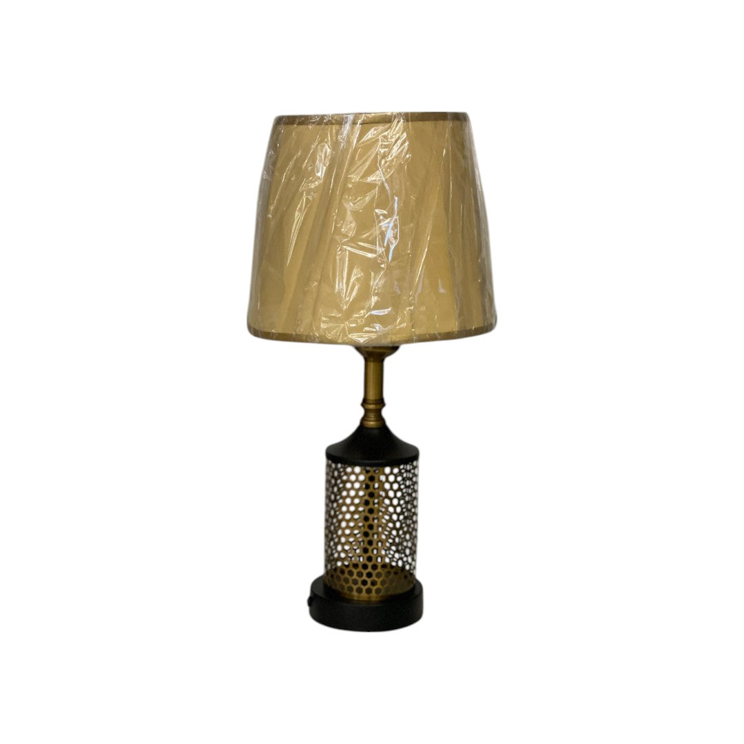 The Avalon Brass Disc Side Table Lamp