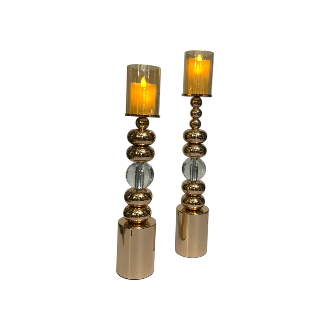 Modern Eterna Flame Metallic Candle Stand