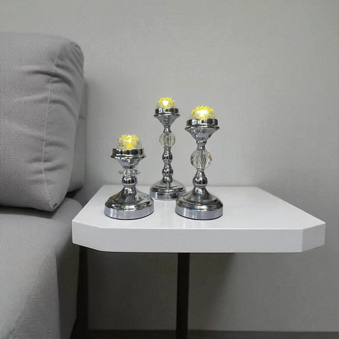 Classic Silver Candle Holder Set