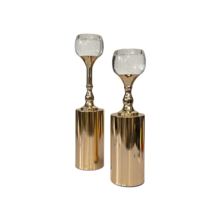 Metal Pillar Candle Holder Set