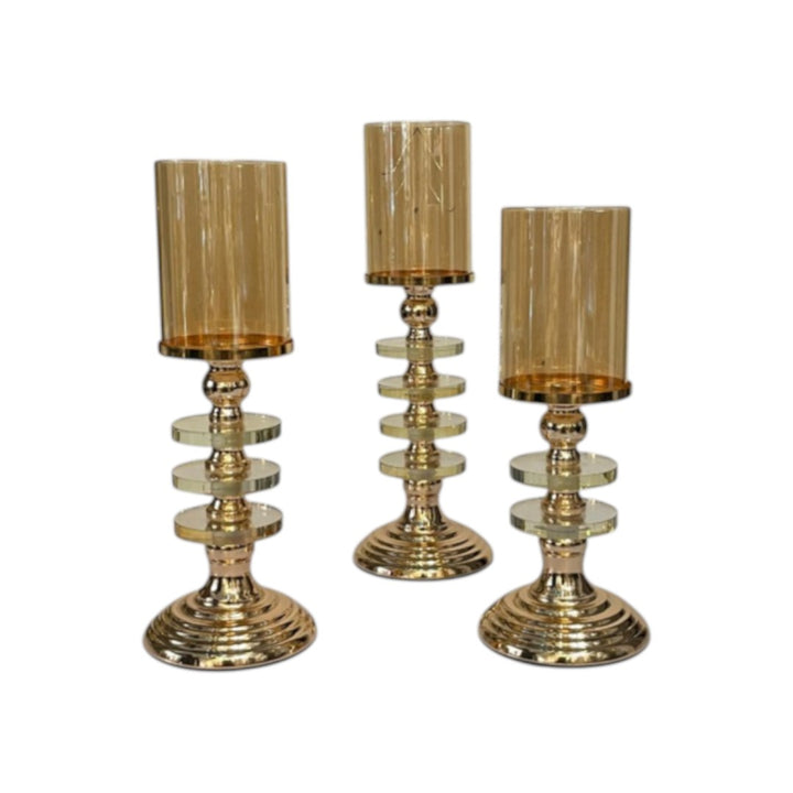 Metal Pillar Candle Holder Set