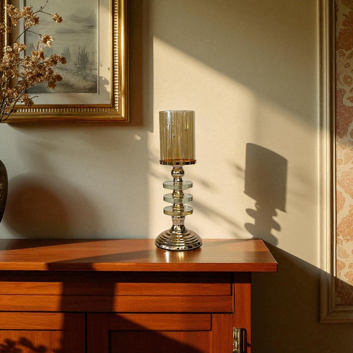 Metal Pillar Candle Holder Set