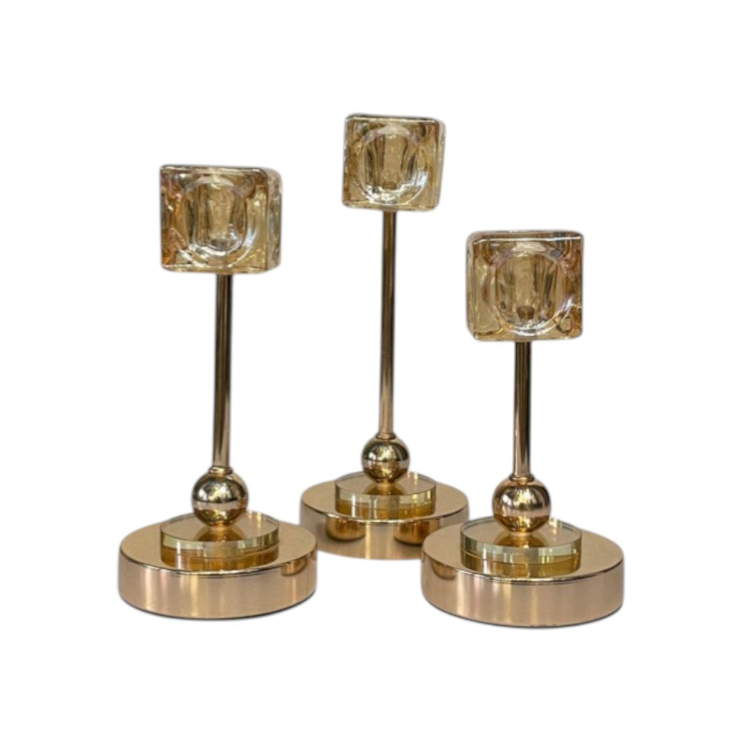 Crystal Flame Candle Holder Set