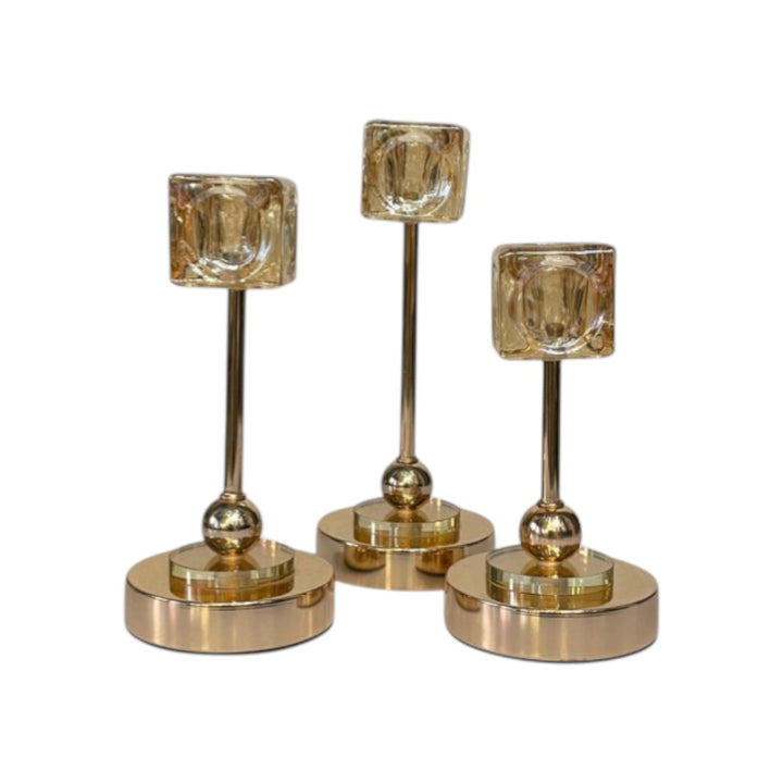 Crystal Flame Candle Holder Set