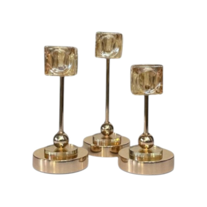 Crystal Flame Candle Holder Set