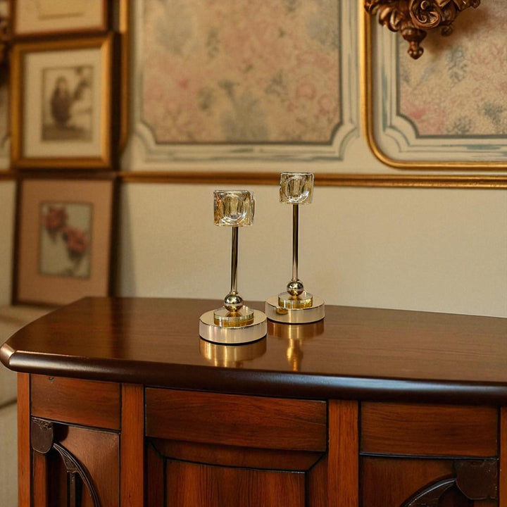 Crystal Flame Candle Holder Set