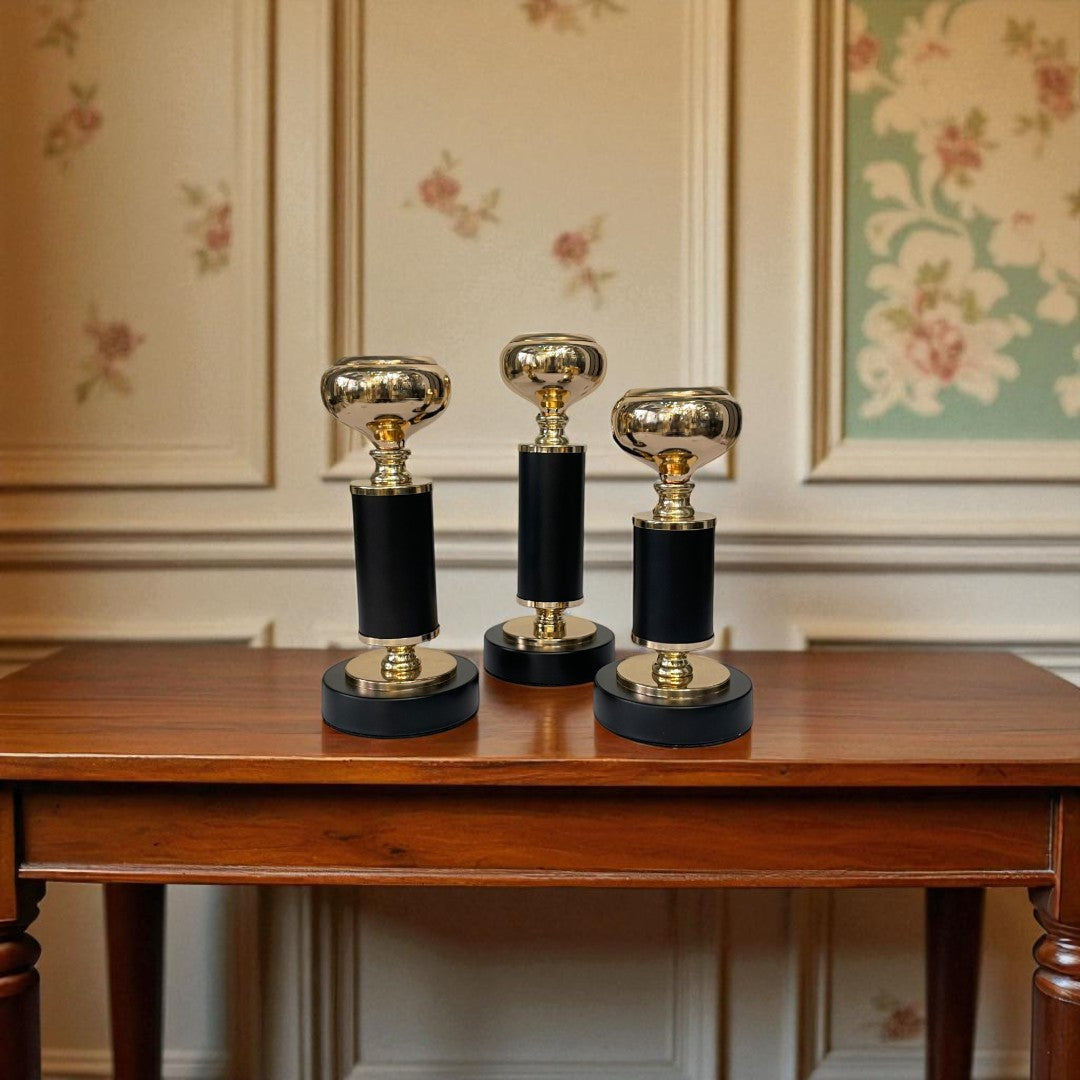 Luma Modern Metallic Gold Candle Stand"