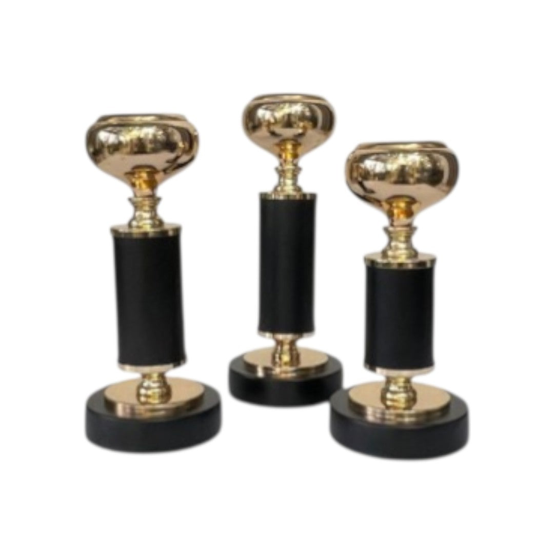 Luma Modern Metallic Gold Candle Stand"