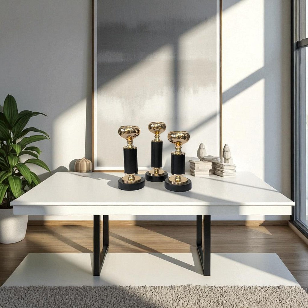 Luma Modern Metallic Gold Candle Stand