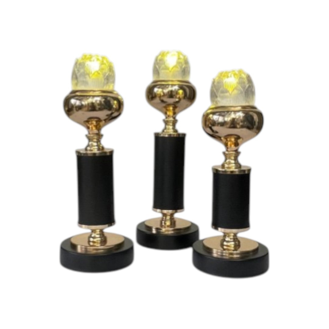 Luma Modern Metallic Gold Candle Stand