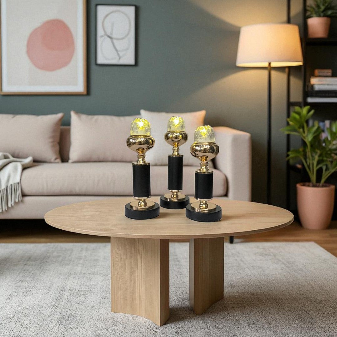 Luma Modern Metallic Gold Candle Stand