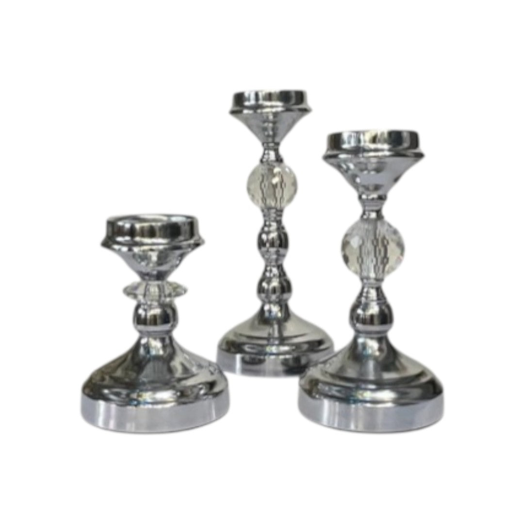 Classic Silver Candle Holder Set