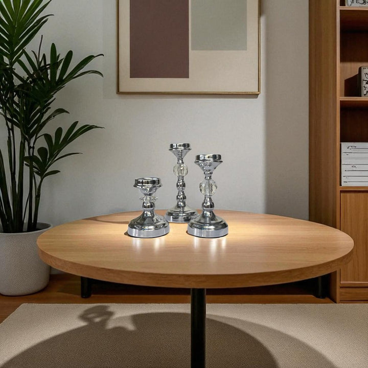 Classic Silver Candle Holder Set