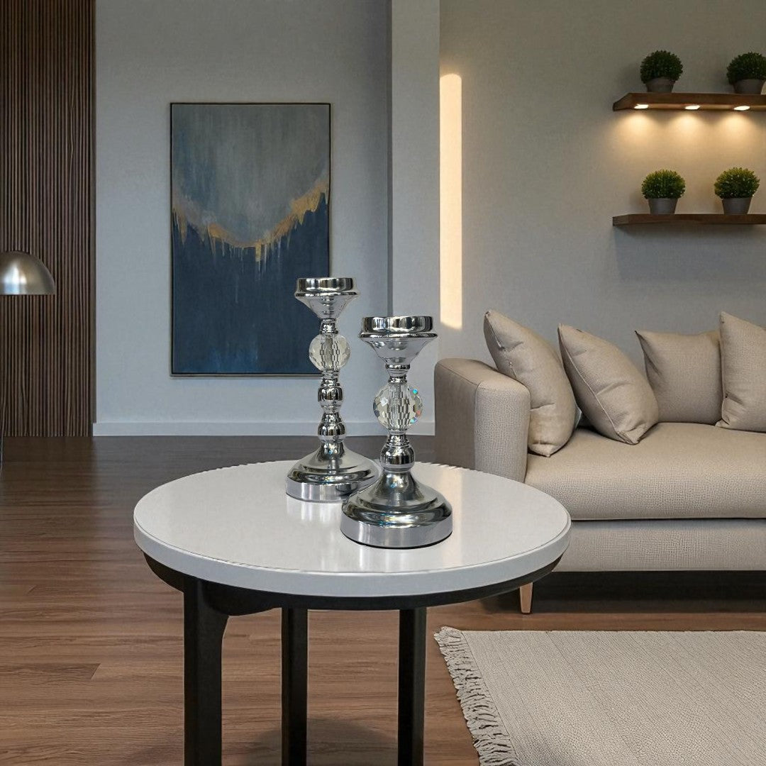 Classic Silver Candle Holder Set